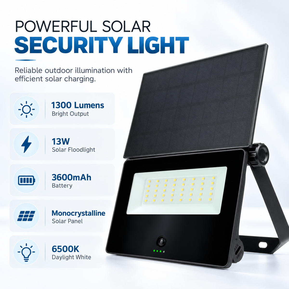 Solar Flood Light with PIR Motion Sensor – Outdoor | Favix
