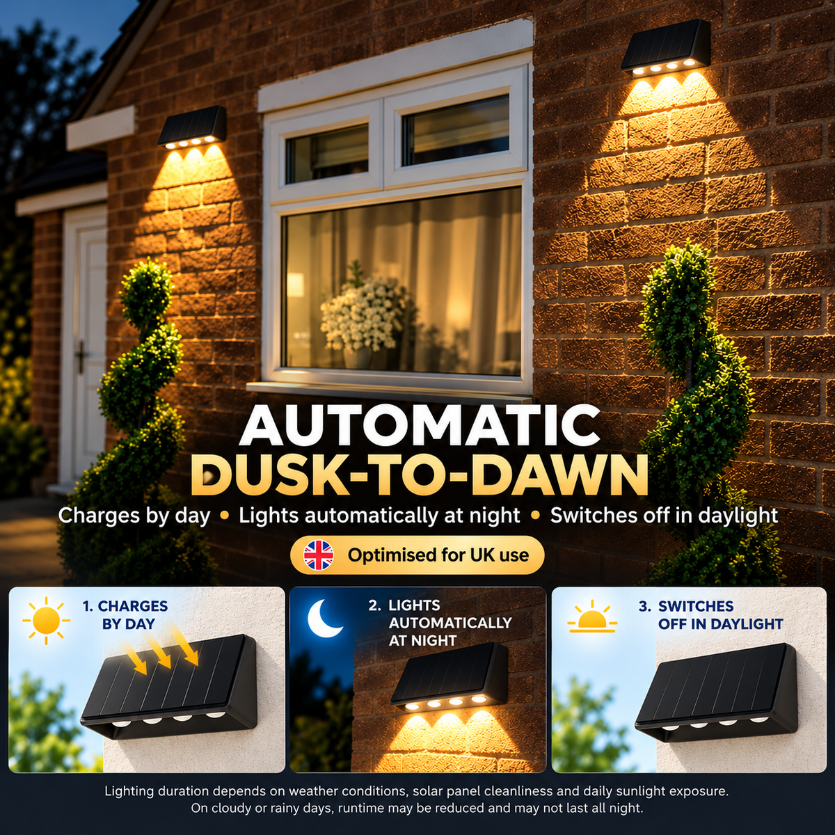 Solar Wall Light with Dusk-to-Dawn Sensor – 3 CCT | Favix