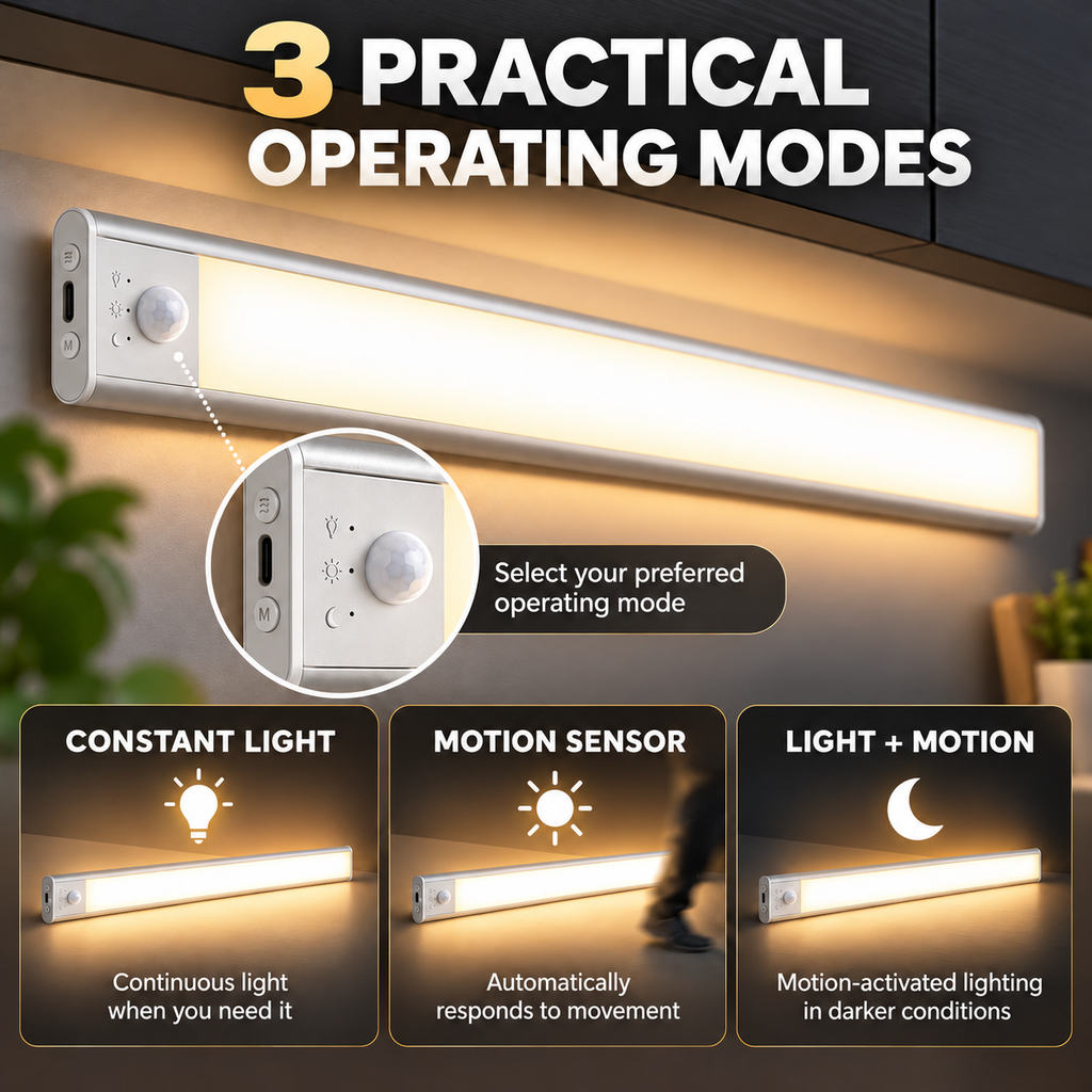 Rechargeable Motion Sensor Under-Cabinet Light