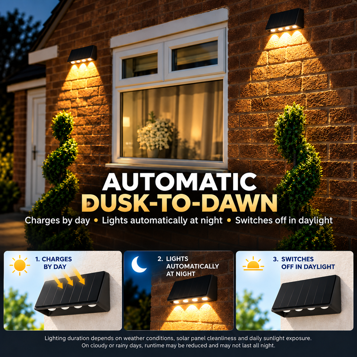 Solar Wall Light with Dusk-to-Dawn Sensor – 3 CCT | Favix