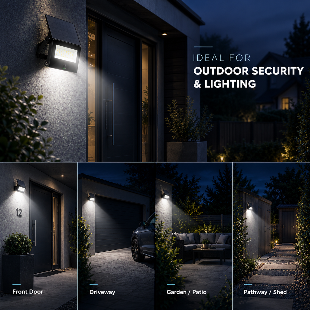 Solar Flood Light with PIR Motion Sensor – Outdoor | Favix