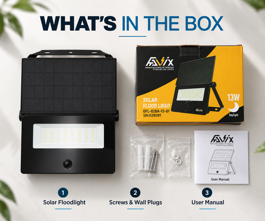 Solar Flood Light with PIR Motion Sensor – Outdoor | Favix