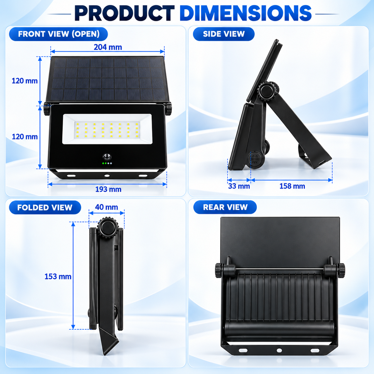 Solar Flood Light with PIR Motion Sensor – Outdoor | Favix